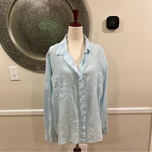 S'Edge light blue linen blouse - Size L